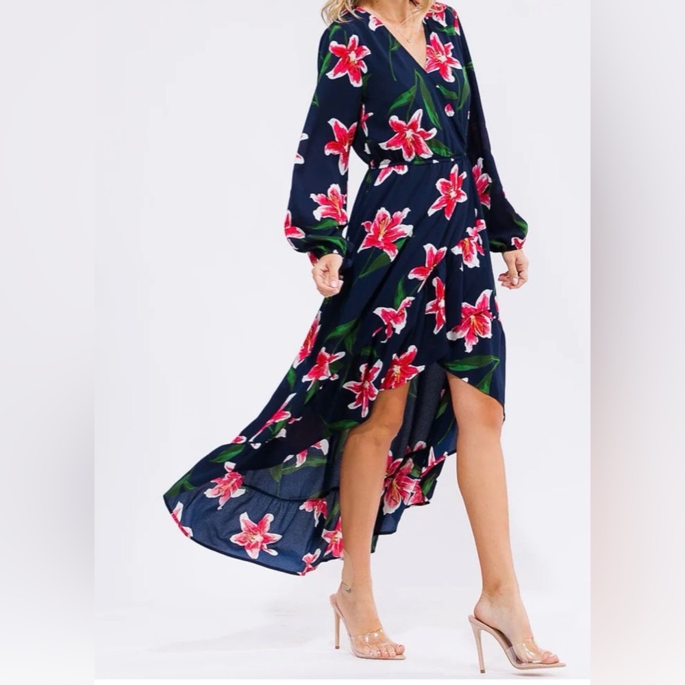 Women’s Floral Navy Maxi Dress - (Multiple Sizes Available)